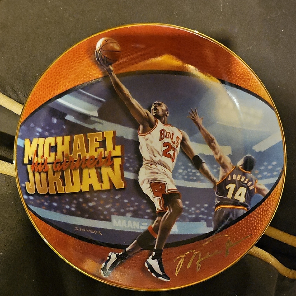 VINTAGE Michael Jordan 5 Time NBA MVP Plate Basketball Collector Bradford 1998